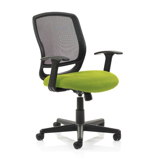 Photo of Mave task black back office chair with myrrh green seat