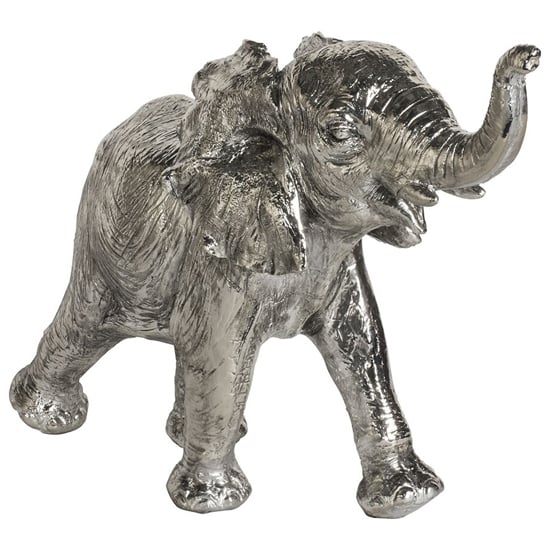 Product photograph of Maverick Metal Elephant Figurine Sculpture In Antiqued Silver from Furniture in Fashion