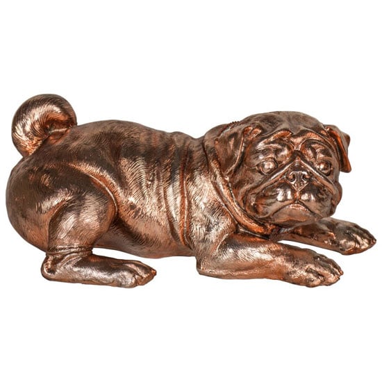 Product photograph of Maverick Metal Pug Figurine Sculpture In Antique Bronze from Furniture in Fashion