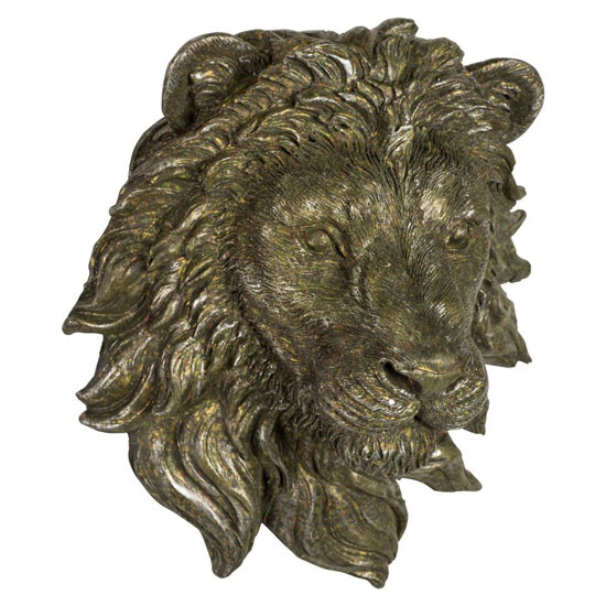 Product photograph of Maverick Metal Wall Lion Head Sculpture In Antique Bronze from Furniture in Fashion