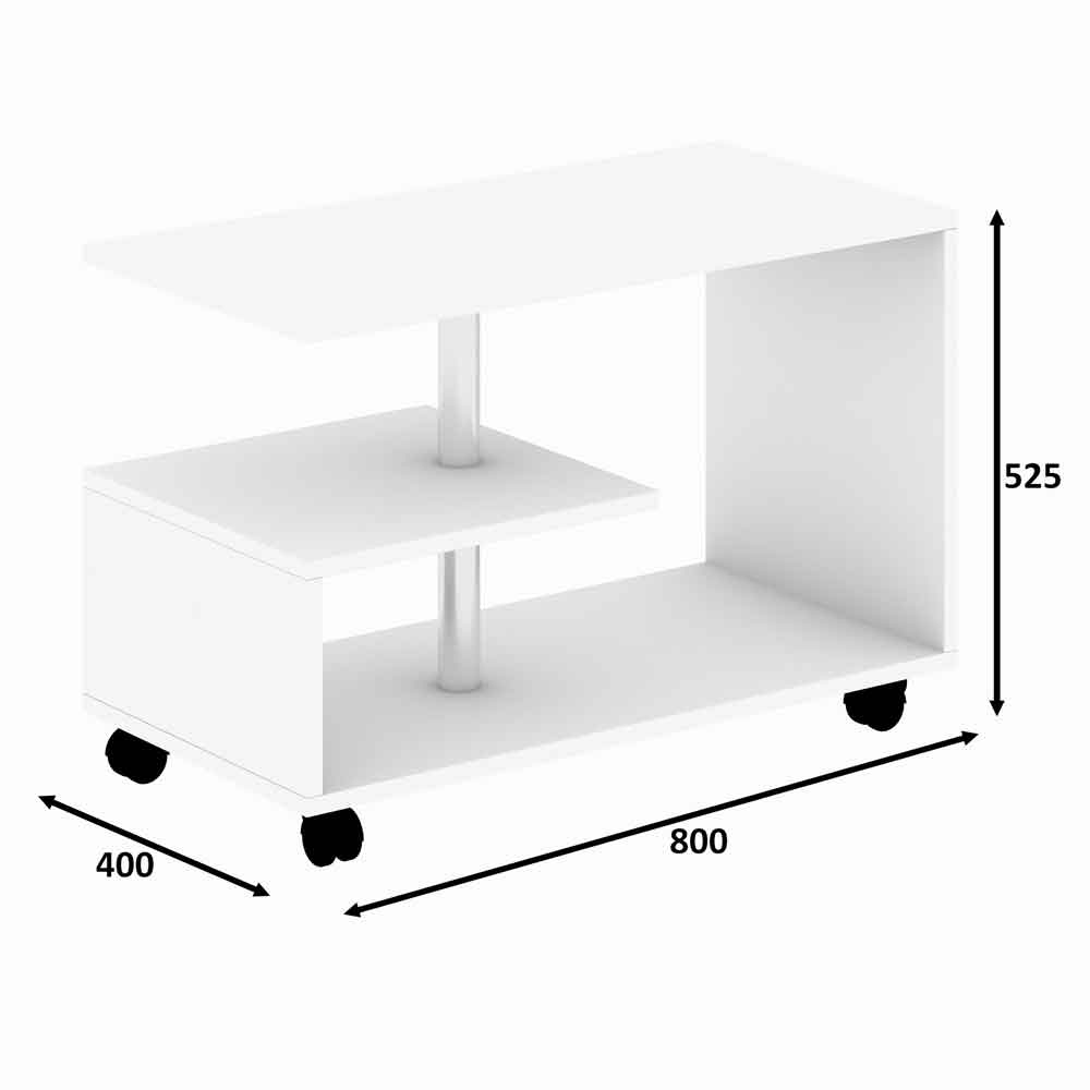 Mavero Rectangular Wooden Coffee Table in White