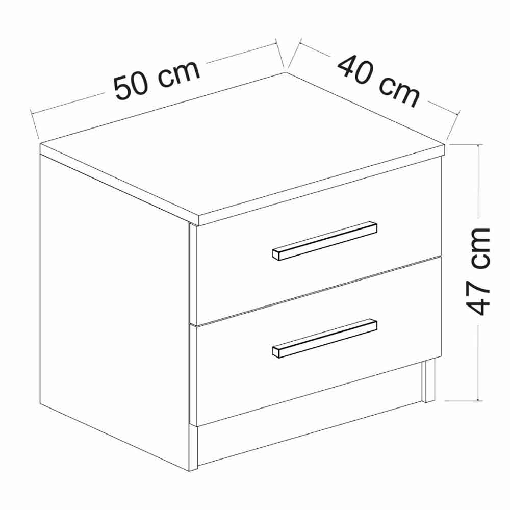 Mavero Wooden Bedside Cabinet With 2 Drawers in Anthracite and Walnut