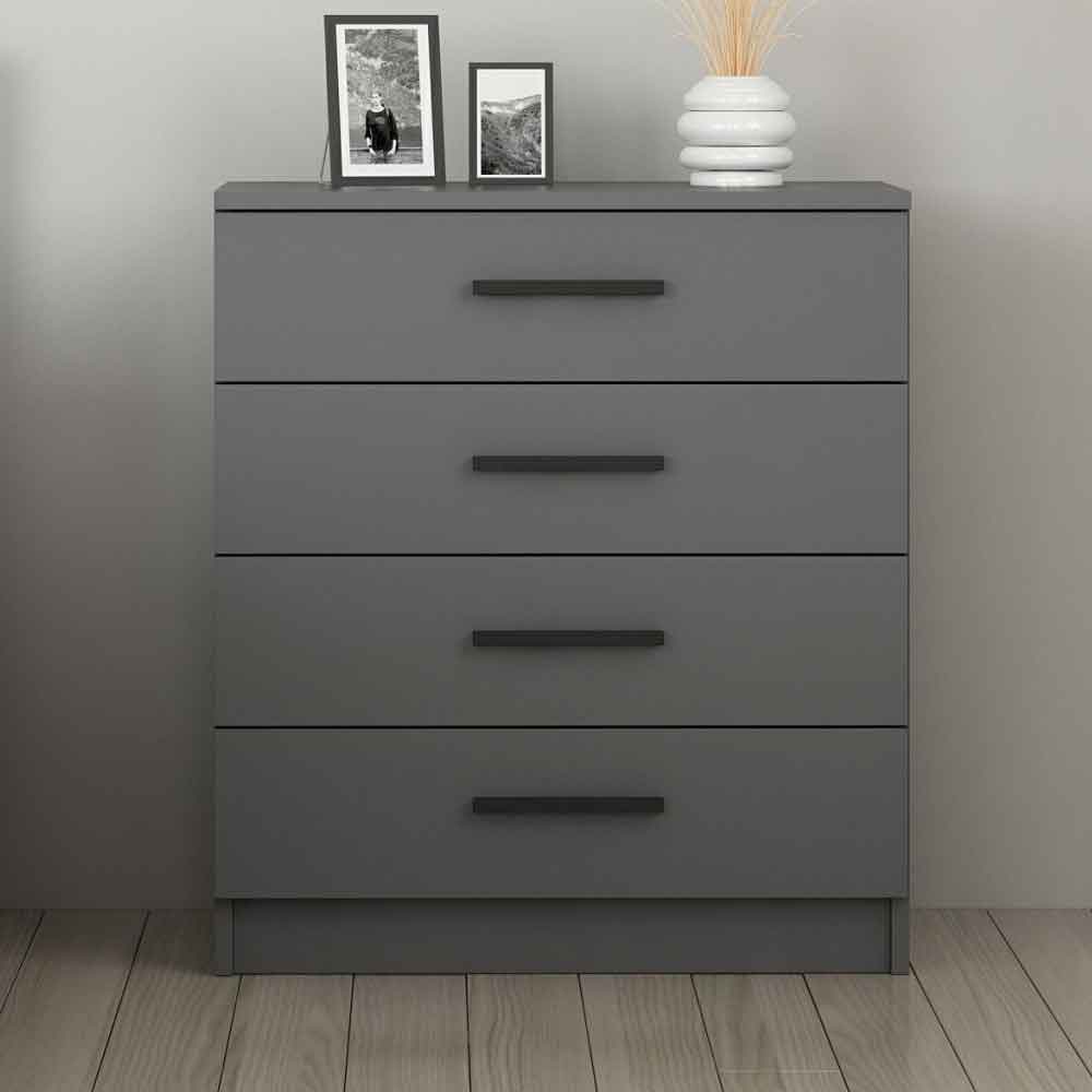 Mavero Wooden Chest of 4 Drawers in Anthracite