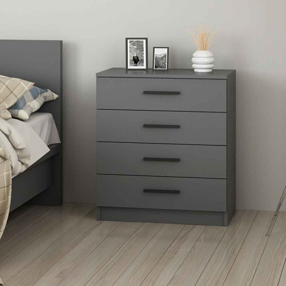 Mavero Wooden Chest of 4 Drawers in Anthracite