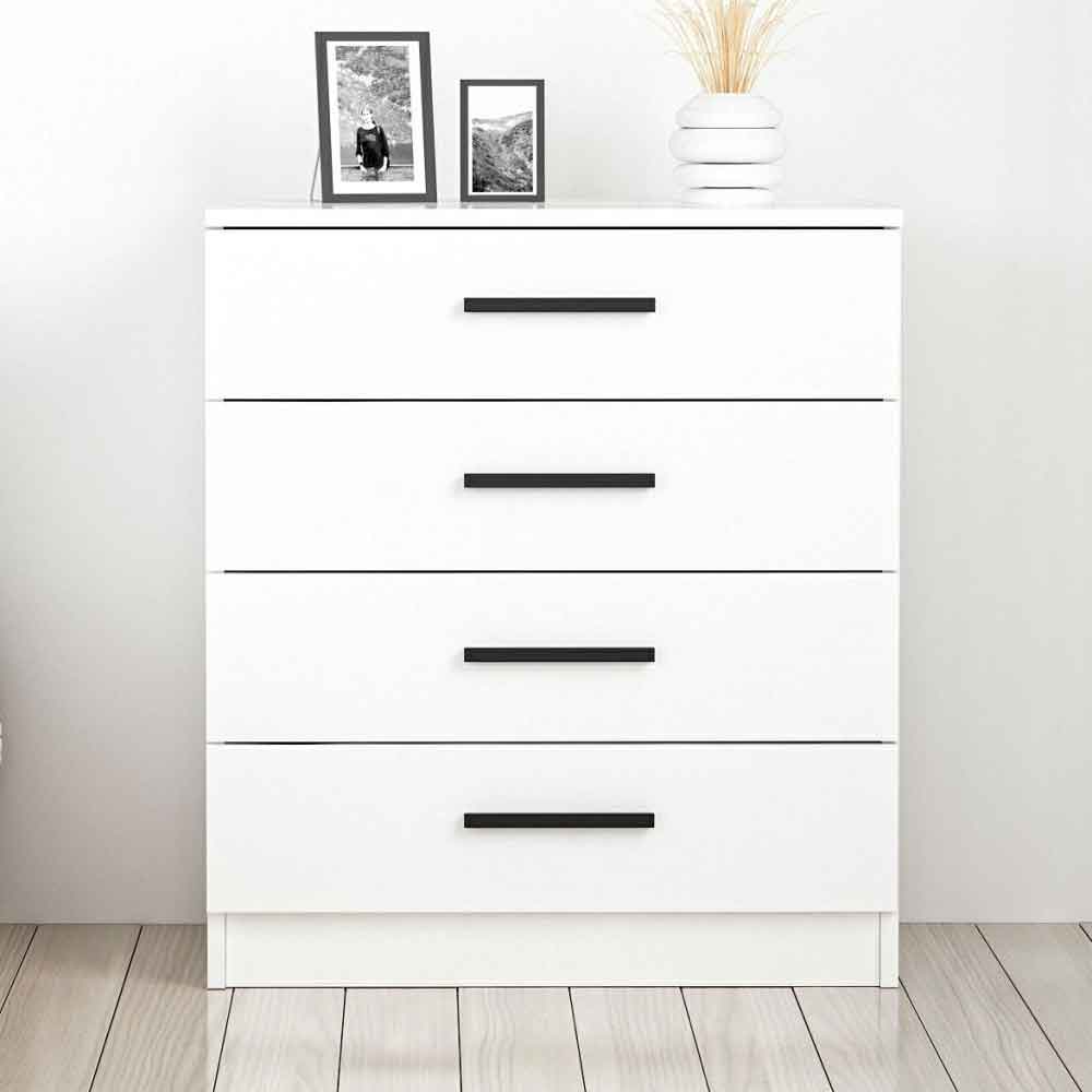 Mavero Wooden Chest of 4 Drawers in White