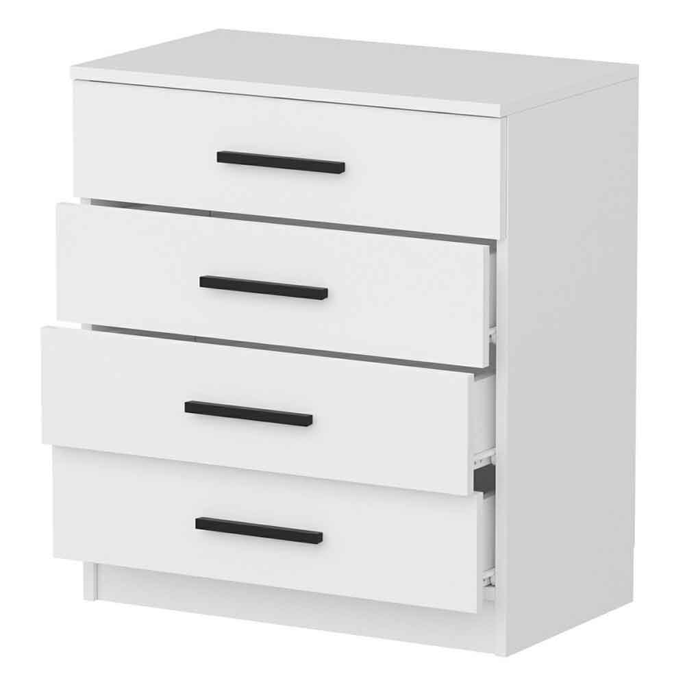 Mavero Wooden Chest of 4 Drawers in White