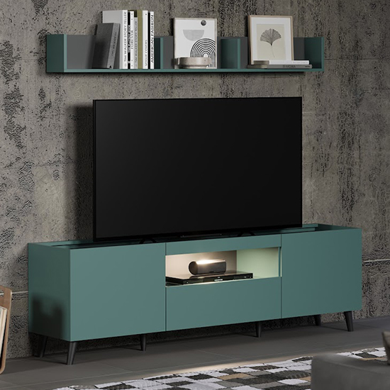 Product photograph of Mavis Living Room Furniture Set In Dusk Blue With Led from Furniture in Fashion