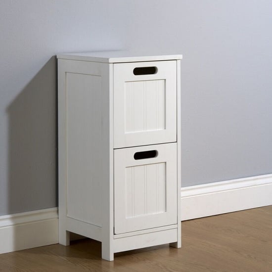 Catford Wooden Chest Of Drawers In White With 2 Drawers