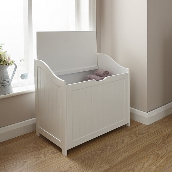 Catford Wooden Storage Hamper In White FiF