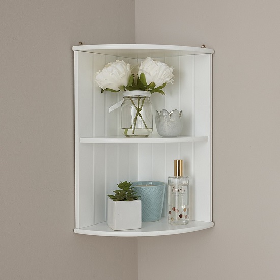 Catford Wooden Wall Mounted Shelving Unit In White Fif - Wooden Wall Mounted Shelving Units White