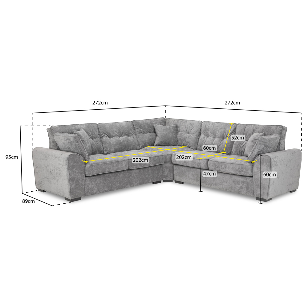 Maxton Fabric Corner Sofa In Grey