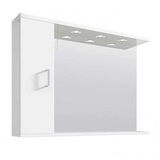 Mayetta 105cm Bathroom Mirrored Cabinet In Gloss White_2