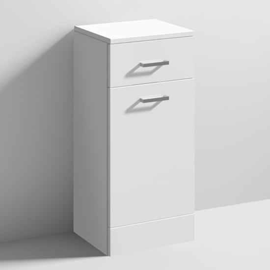 Product photograph of Mayetta 30cm Bathroom Laundry Basket In Gloss White from Furniture in Fashion