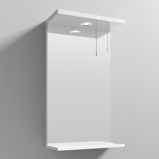 Product photograph of Mayetta 45cm Bathroom Mirror In Gloss White Frame With Led from Furniture in Fashion