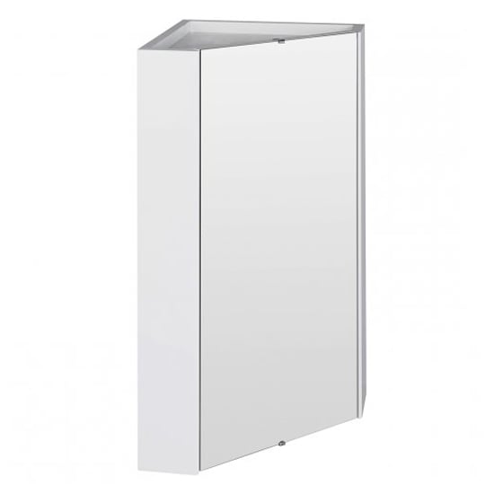 Mayetta 46cm Corner Bathroom Mirrored Cabinet In Gloss White_2