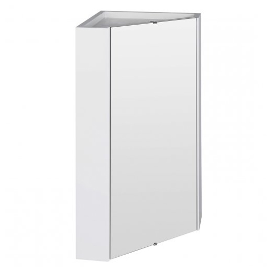 Mayetta 46cm Corner Bathroom Mirrored In Gloss White