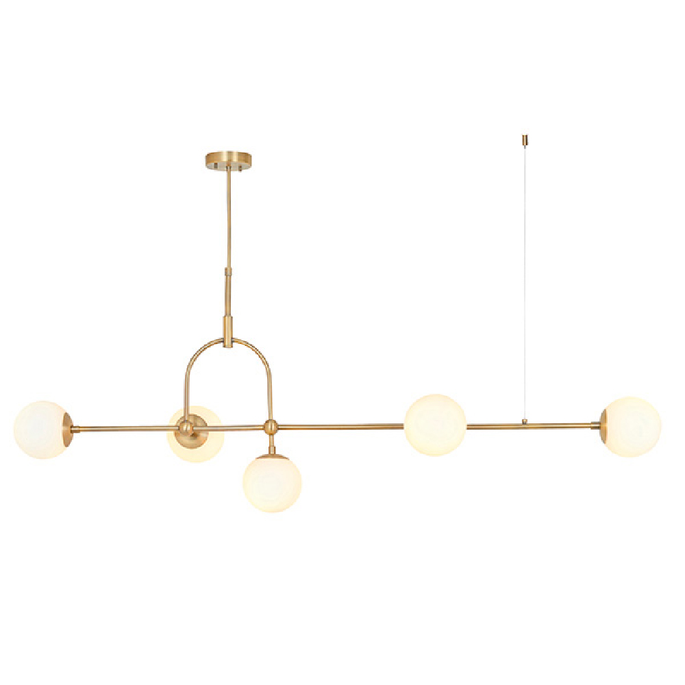 Mayetta 5 Opal Glass Pendant Ceiling Light In Antique Brass