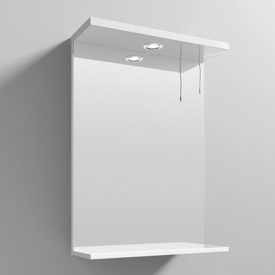 Product photograph of Mayetta 55cm Bathroom Mirror In Gloss White Frame With Led from Furniture in Fashion