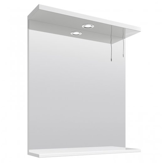 Mayetta 65cm Bathroom Mirror In Gloss White Frame With LED_2