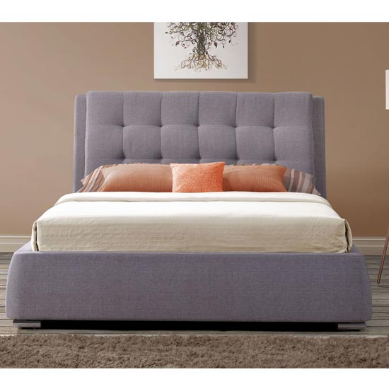 Mayfair Fabric King Size Bed In Grey With 4 Drawers_2