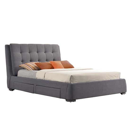 Mayfair Fabric Super King Size Bed In Grey With 4 Drawers_3