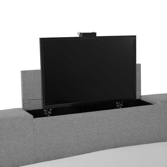 Morpeth Fabric TV Double Bed In Grey FiF