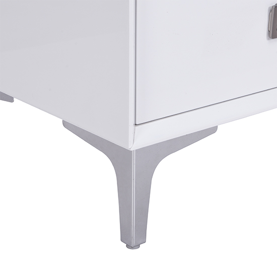 Mayfair High Gloss Bedside Cabinet With 2 Drawers In White