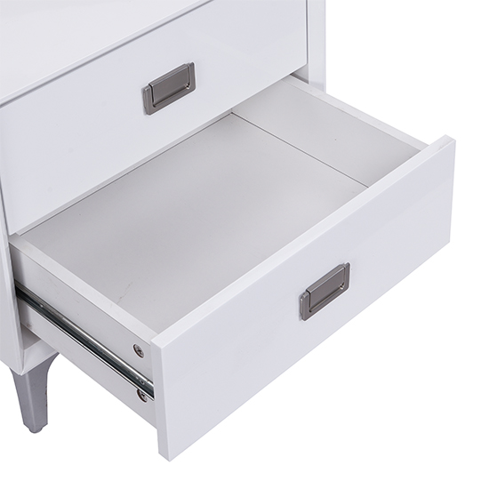 Mayfair High Gloss Bedside Cabinet With 2 Drawers In White
