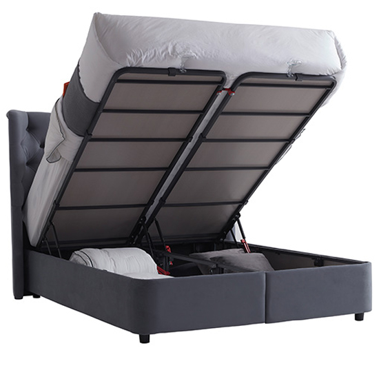 Mayfair Tactile Fabric Storage King Size Bed In Grey_2