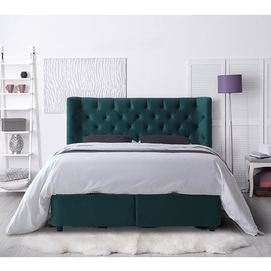 Read more about Mallor tactile fabric storage super king size bed in green