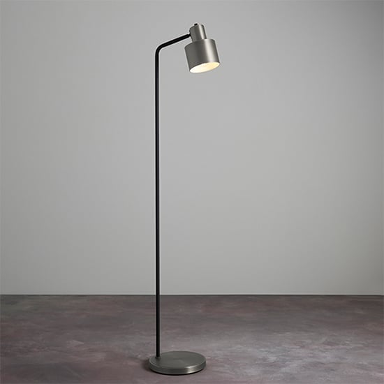 Read more about Mayfield task floor lamp in brushed silver and matt black