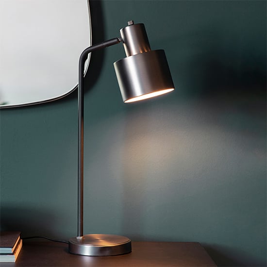 Read more about Mayfield task table lamp in brushed silver and matt black