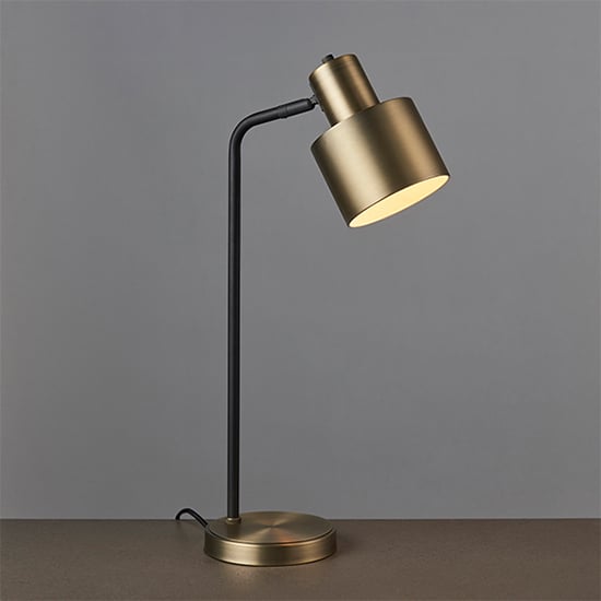 Mayfield Task Table Lamp In Matt Antique Brass And Matt Black