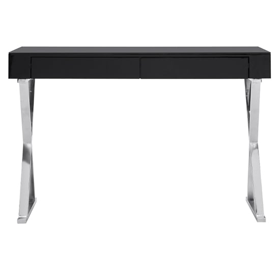 Mayline Glass Top High Gloss Console Table In Black_4