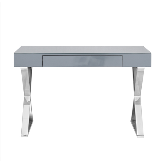 Mayline Glass Top High Gloss Laptop Desk In Grey Furniture in Fashion