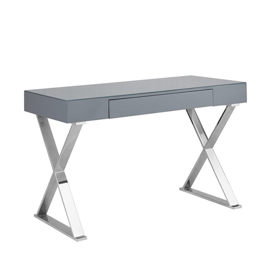 Mayline Glass Top High Gloss Laptop Desk In Grey Furniture in Fashion