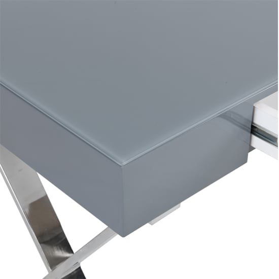 Mayline Glass Top High Gloss Laptop Desk In Grey_9