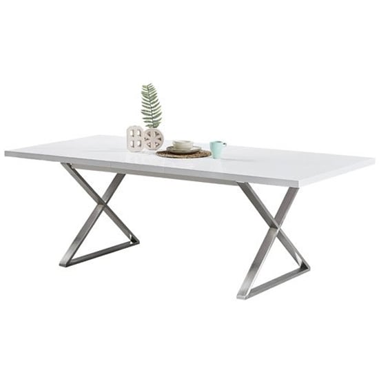 Mayline Extending White Dining Table 6 Petra Grey White Chairs_3
