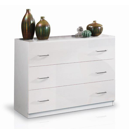 Mayon Wooden Chest Of Drawers In White High Gloss