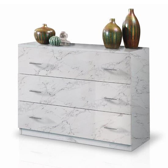 Mayon Wooden Chest Of Drawers In White Marble Effect_2