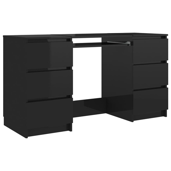 Mayra High Gloss Laptop Desk With 6 Drawers In Black_2