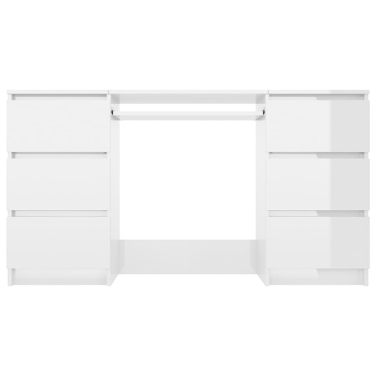 Mayra High Gloss Laptop Desk With 6 Drawers In White_3