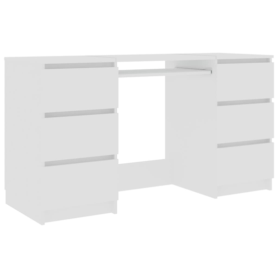 Mayra Wooden Laptop Desk With 6 Drawers In White_2