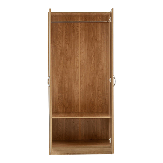 Mazi Wooden Wardrobe With 2 Doors In Oak Effect