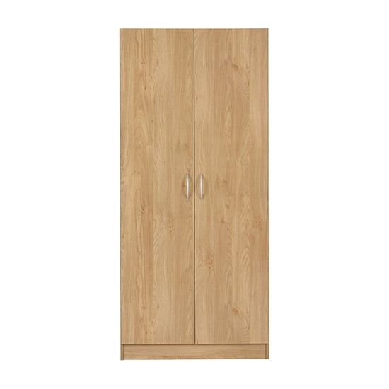 Photo of Mazi wooden wardrobe with 2 doors in oak effect