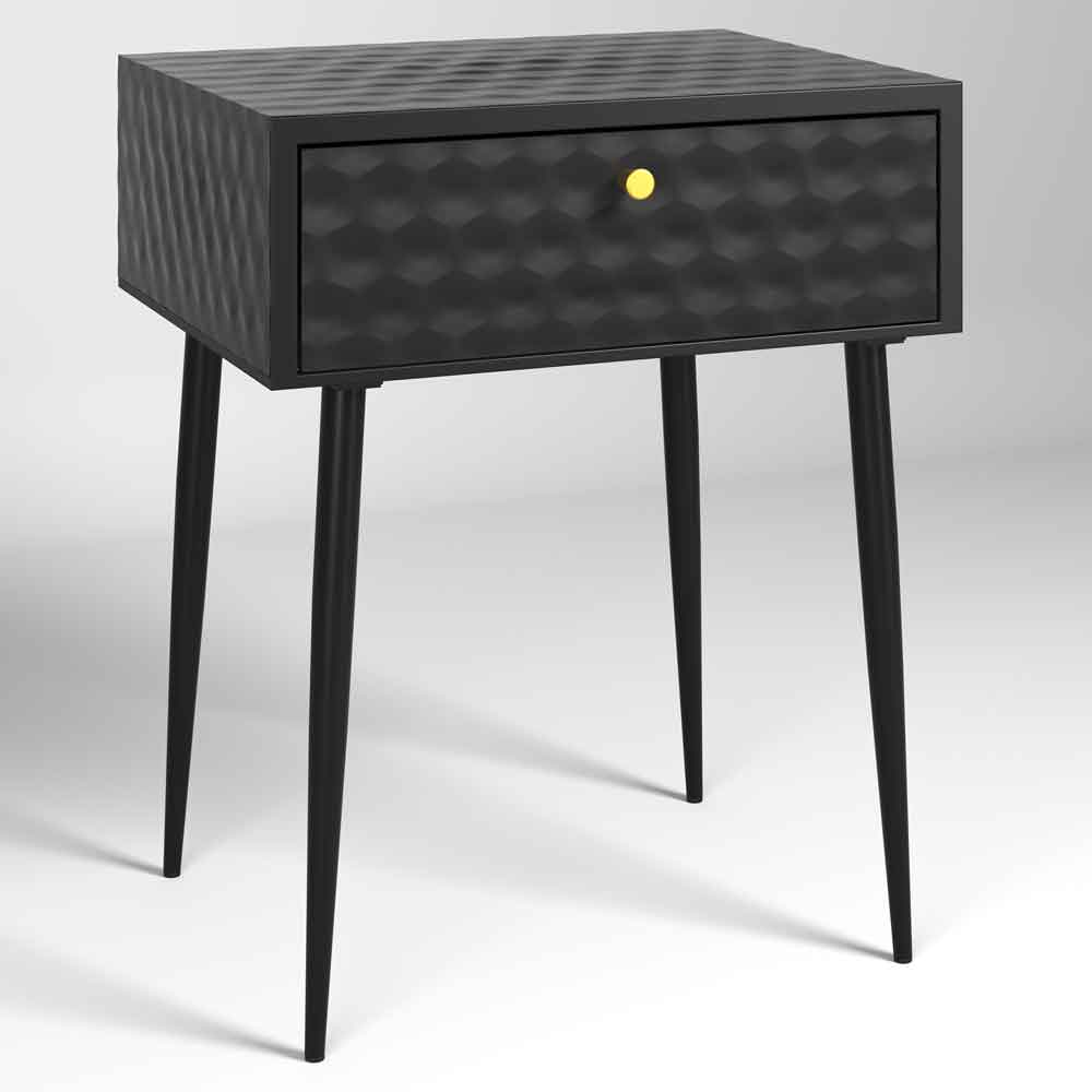 Mccall Metal Bedside Cabinet With 1 Drawer - Black