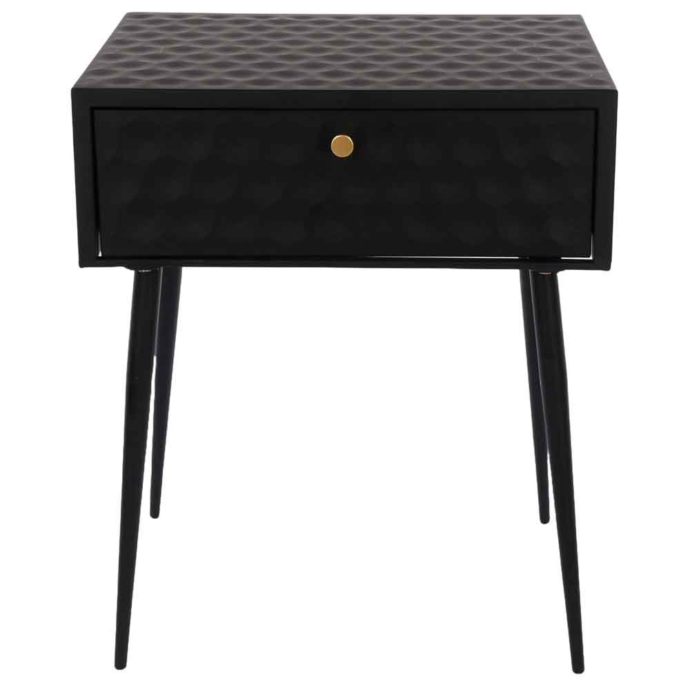 Mccall Metal Bedside Cabinet With 1 Drawer - Black