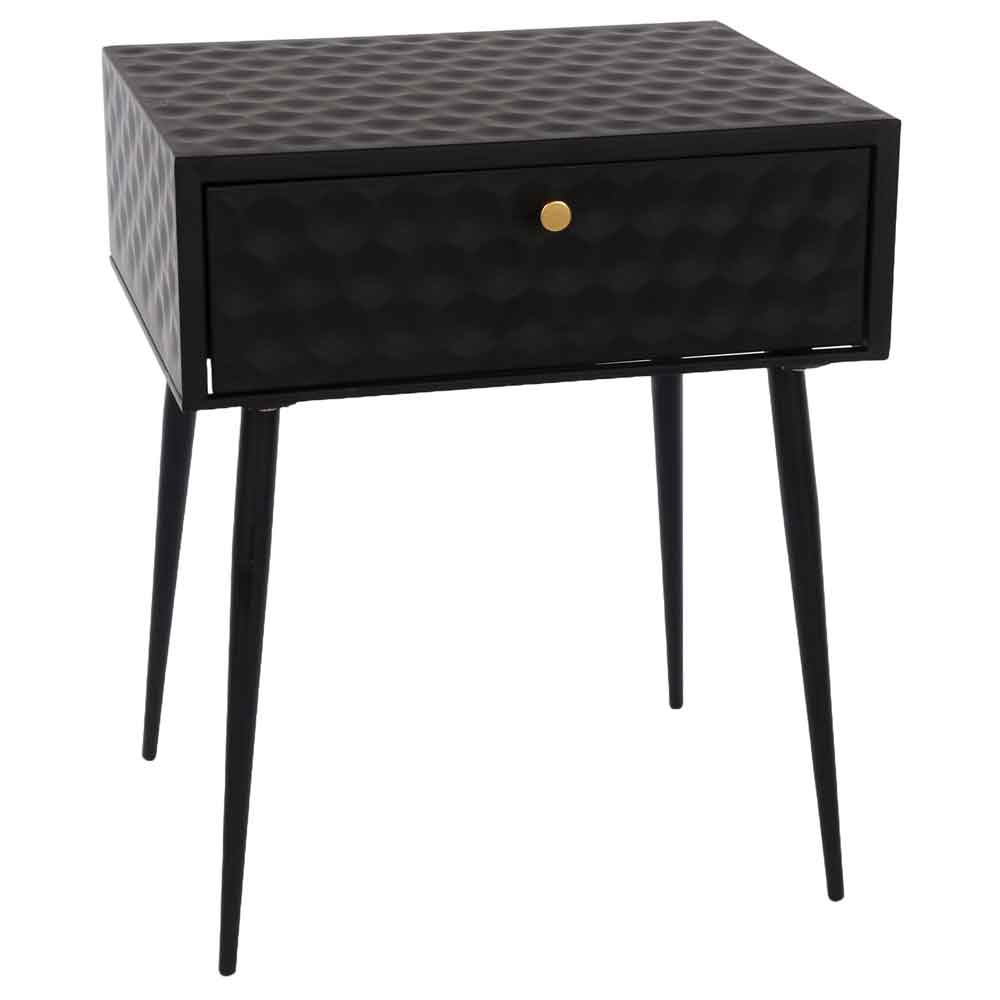 Mccall Metal Bedside Cabinet With 1 Drawer - Black