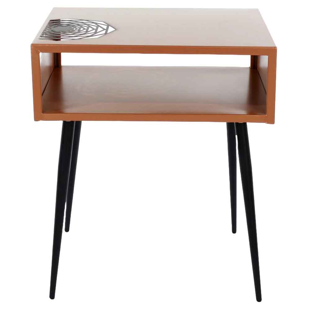 Mccall Wooden Bedside Cabinet With Black Legs - Oak