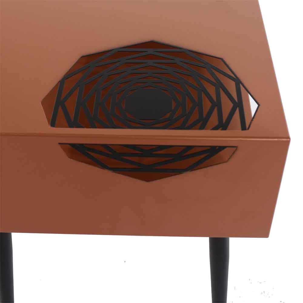Mccall Wooden Bedside Cabinet With Black Legs - Oak